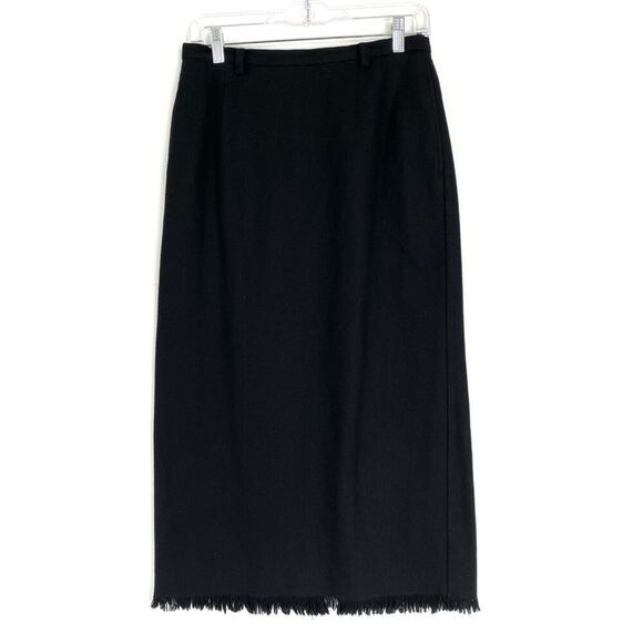 Eddie Bauer Wool Blend Midi Skirt Fringe Detail 8P Quality VGUC Versatil… - Picture 2 of 8